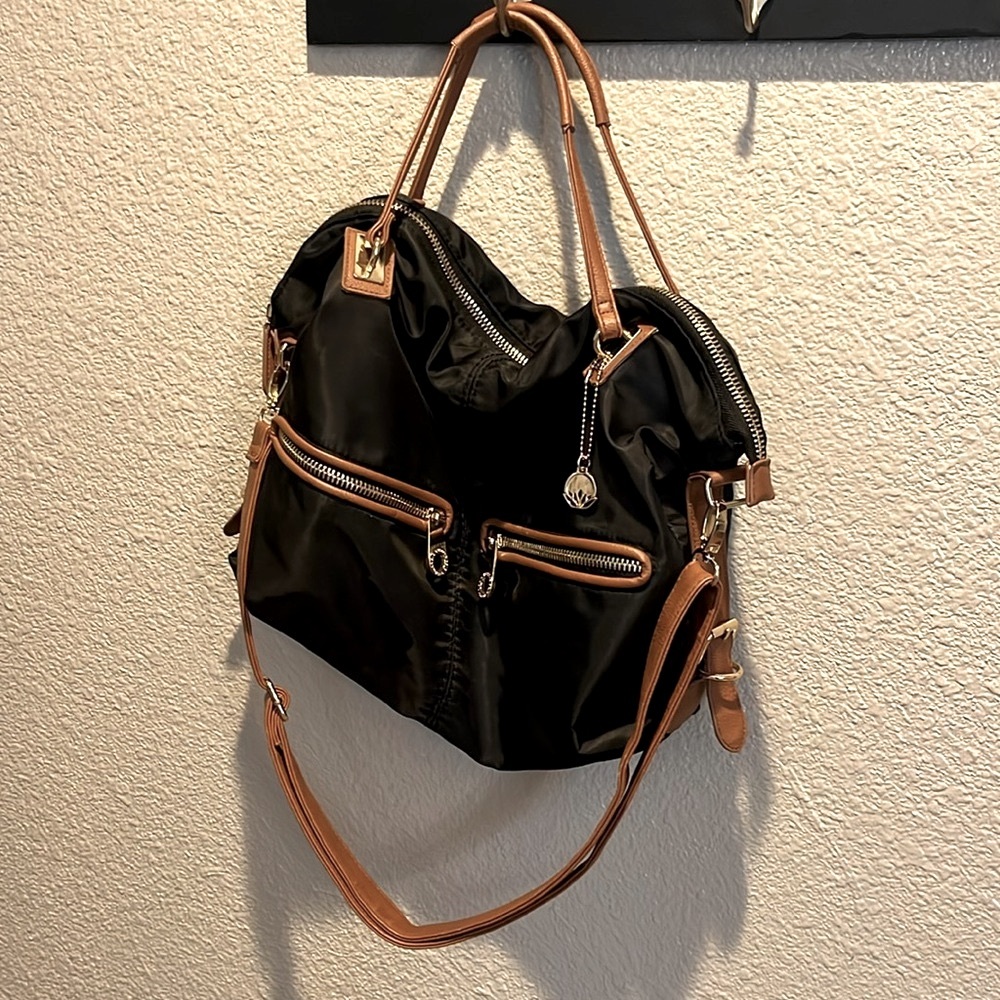 Big Budda Black and Tan Nylon Bag